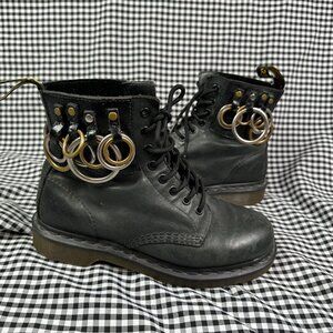 Dr Martens Felder X Felder Rare Black Ring Pierced 1460 Pascal Boot Women's 8